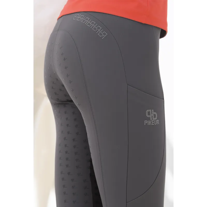Pikeur Tiffni Ladies Full Grip Riding Tights - Light Grey-2